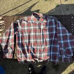 90年代 L.L.Bean レッドホワイトチェック柄 ボタンアップ 長袖シャツ