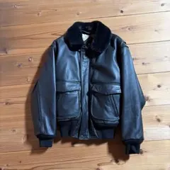 VAN レザー ジャケット Mサイズ ブラック　ビンテージ革ジャンのサムネイル