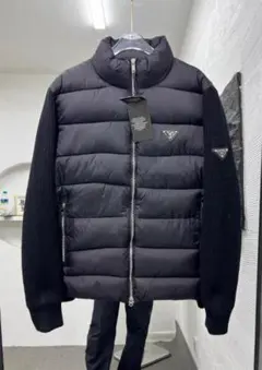 ダウンジャケット 黒 ニット袖