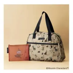 リンネル4月号付録　ムーミン×SM2 コラボ　ボストンバッグとメッシュポーチ