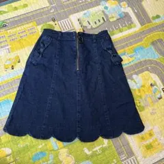 デニム スカラップヘムスカート M 140〜150