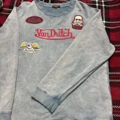 Von Dutch 刺繍パッチ付きトレーナー ビンテージ加工 ストリート Y2K