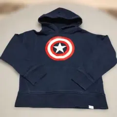 キャプテン・アメリカ フード付きパーカー ネイビー