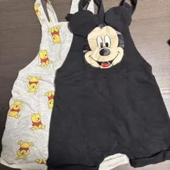プーさん・ミッキー ロンパース 80～90cm