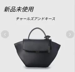 チャールズアンドキース／キャンバストラペーズ トップハンドルバッグ （黒）