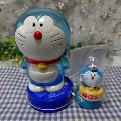 도라에몽 クリスタル貯金箱当時物＆ミツカン 味ぽん 도라에몽 キャップカバー