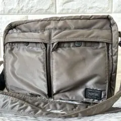 廃盤品✨　PORTER TANKER 二層 ショルダーバッグ シルバーグレ S