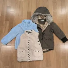冬服まとめ 120〜130 モッズコート＆リバーシブルベスト＆フリース