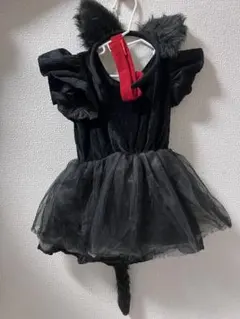 黒猫 コスチューム ワンピース カチューシャ付き　ハロウィン