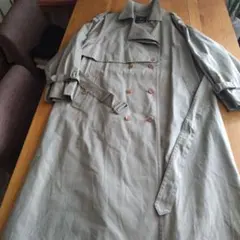 カーキ ダブルブレスト ロングコート