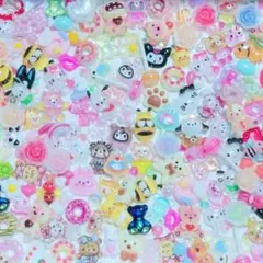 ネイルパーツまとめ売り　50個以上　カラフル　くまさん　着ぐるみ　薔薇