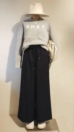 C6575 スウェット×ワイドパンツコーデ