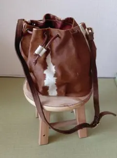 本物のハラコ　ショルダーバッグ　巾着