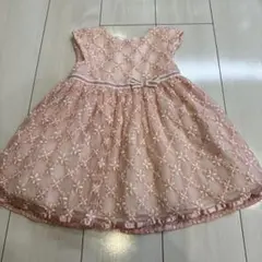 花柄刺繍 チュールワンピース ピンクドレス100cmのサムネイル