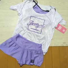 新品　160 3点セット　水着　ANAP GIRL セパレート水着　紫色