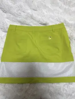 新品 LANVIN SPORT ゴルフスカート ボーダー イエロー グレー 42