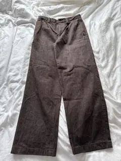 UNIQLO : C タックストレートパンツ / デニム　ブラウン 73