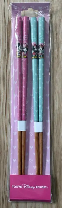 【新品未開封】ディズニー 箸 2膳セット ミッキー＆ミニー 日本製 23cm