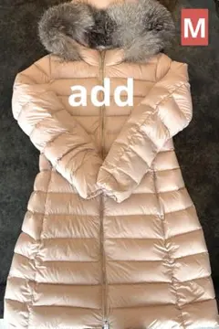 美品　add エーディーディー　ロゴ付き　ダウンコート　ピンク　Aライン