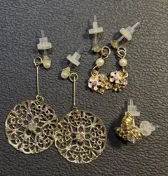 【金属アレルギー対応】樹脂ピアス 3点セット