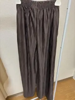 ワイドパンツ イージーパンツ ダークブラウン