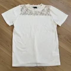新品未使用　レース白Tシャツ　M