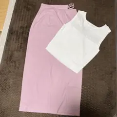 RESEXXY ニット ノースリーブ riendaピンクロングタイトスカート