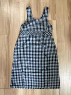 GU チェック柄 ジャンパースカート 130ワンピース スカート