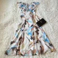 完売品　And Couture ドローペイントプリントフリルワンピース◆6263