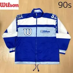【レア】wilson 90sトラックジャケット ブルー　刺繍　ヒットユニオン製のサムネイル