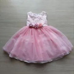 ピンク フラワー装飾ドレス 100cm~