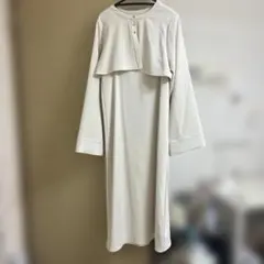 Alumu.　クリーム色 長袖 ロングワンピース定価12000→7770円！