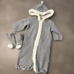 COMME CAISM フード付きロンパース 50〜70cm