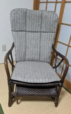 美品 横浜Kazama 籐ラタン 軽量 ハイバック アームチェア ハイブランド
