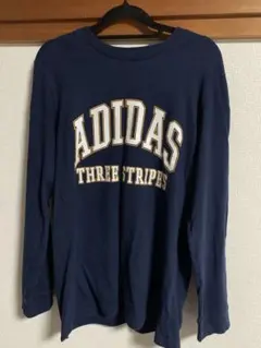 ADIDAS THREE STRIPES ロングスリーブTシャツ M ネイビー
