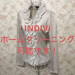 ★INDIVI/インディヴィ★長袖カットソー38(M.9号)グレー.無地.春秋のサムネイル