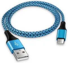 USB type c ケーブル Android 充電ケーブル 0.9m 青
