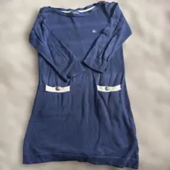 バーバリーブルーレーベル 7分袖 ニットワンピース ネイビー 38