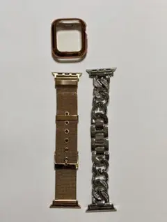 Apple Watch用 ゴールド シルバーバンド2個セット