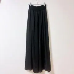 ムルーア　ロングスカート　F ブラック　ウエストゴム　裏地　シンプル　春　夏