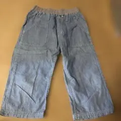 子供用ハーフパンツ Sサイズ 青白ストライプ