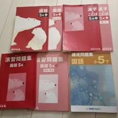 四谷大塚予習シリーズ 国語5年下教科書、演習問題集、練成問題集、漢字ことばセット