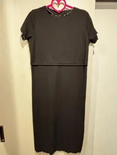 【西松屋】マタニティ授乳ワンピース ブラック M-L