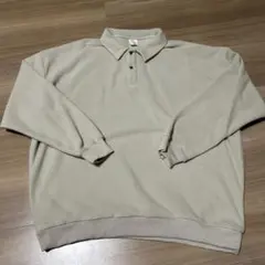 SEABEES フリース　ポロシャツ　シービーズ　古着　サイズM アイボリー