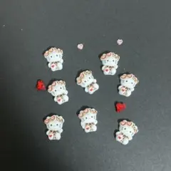 ヒョウ柄 ギャル ハート　ネイルパーツ 8個