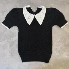 ZARA 襟付き　ニット　黒のサムネイル