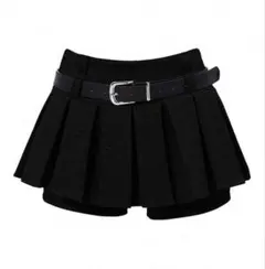 プリーツスカート ショートパンツ付き M
