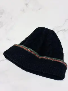 【ほぼ未使用】GUCCI暖かい黒いケーブル編みビーニーM size グッチ | メンズ ウール ビーニー | ウィンター ビーニー | GUCCI公式