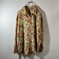 P-317 90s giggle ヴィンテージフラワーシルクシャツ　L相当