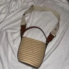 【美品】ZARA/ザラ かごバッグ ストローバッグ 2way イニシャル入のサムネイル